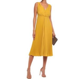 VINCE Pleated Crepe de Chine Midi Dress, sz 4